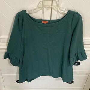ModCloth Tulip Back Emerald Green Blouse